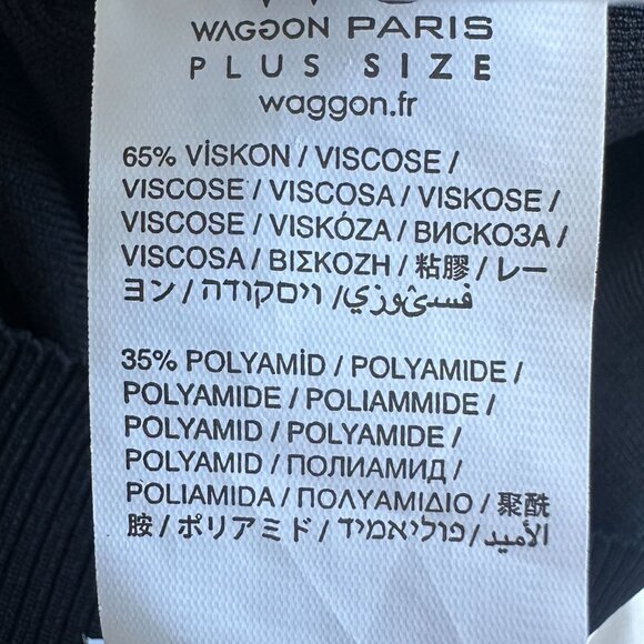 Waggon Paris Black & Gray Chevron Pattern Plus Size Sweater Dress 14 / XL NWT - Picture 10 of 12